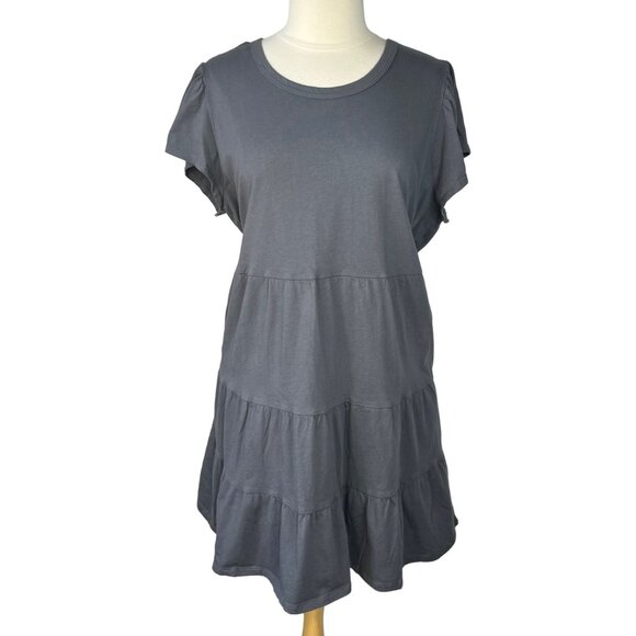 Time and Tru Womens Layered Dress Gray Pull Over Pockets Size XXL - Picture 2 of 8